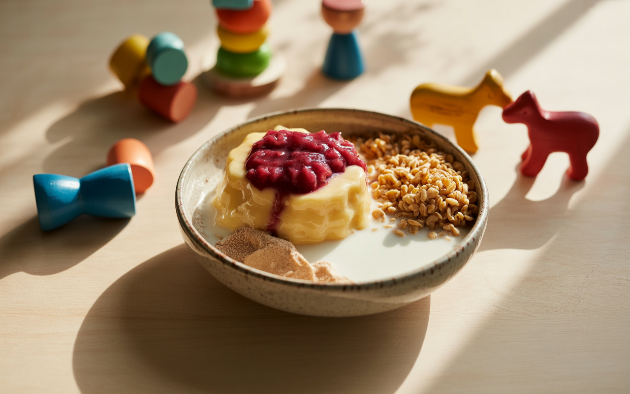 GRIEßSCHNITTEN MIT OBSTMUS