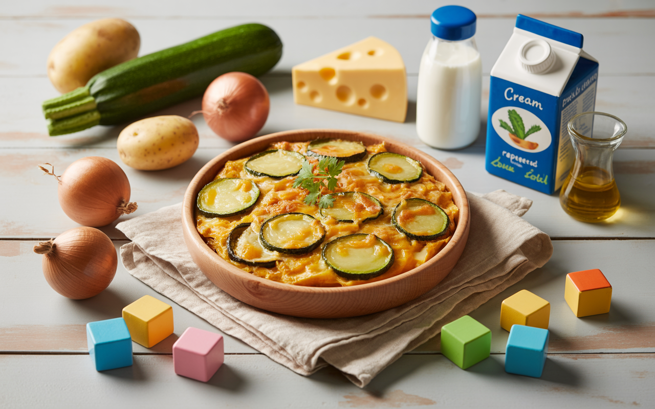 KARTOFFELAUFLAUF MIT ZUCCHINI UND KÄSE
