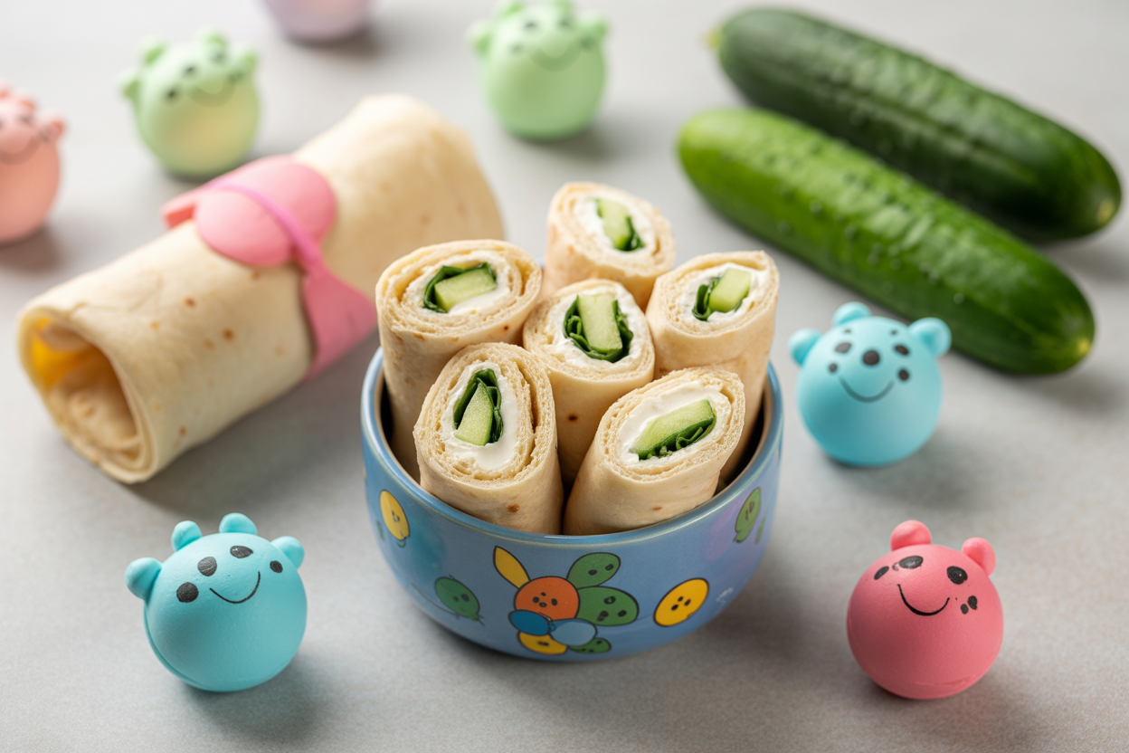 WRAPRÖLLCHEN MIT FRISCHKÄSE UND GURKE